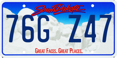 SD license plate 76GZ47