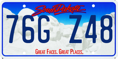SD license plate 76GZ48