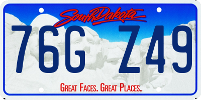 SD license plate 76GZ49