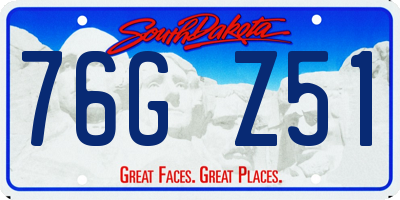 SD license plate 76GZ51