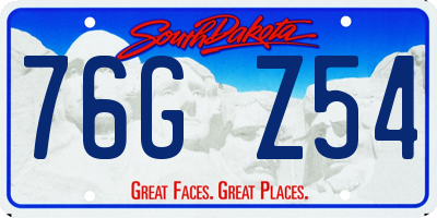 SD license plate 76GZ54