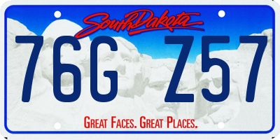 SD license plate 76GZ57