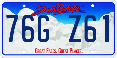 SD license plate 76GZ61