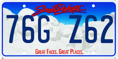 SD license plate 76GZ62