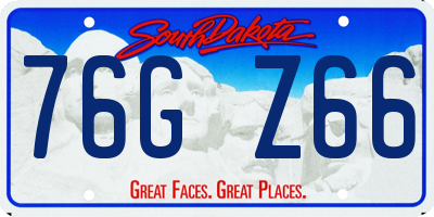 SD license plate 76GZ66