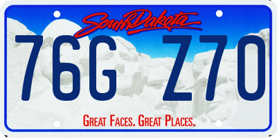 SD license plate 76GZ70