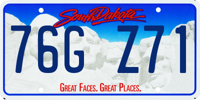 SD license plate 76GZ71