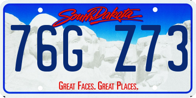 SD license plate 76GZ73