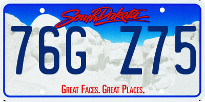 SD license plate 76GZ75