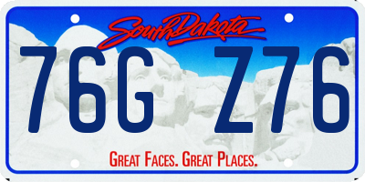 SD license plate 76GZ76