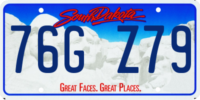 SD license plate 76GZ79
