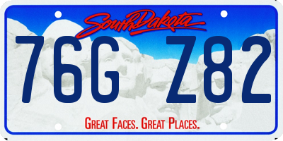 SD license plate 76GZ82