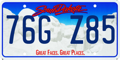 SD license plate 76GZ85
