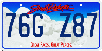SD license plate 76GZ87