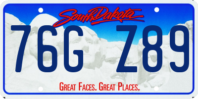 SD license plate 76GZ89