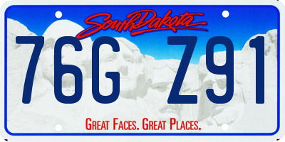 SD license plate 76GZ91