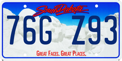SD license plate 76GZ93