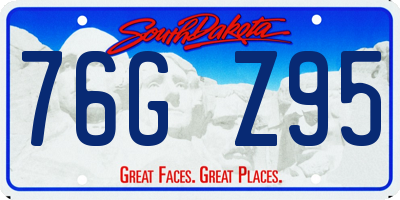 SD license plate 76GZ95