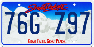 SD license plate 76GZ97