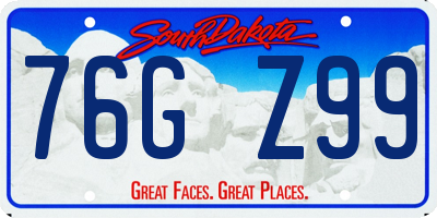 SD license plate 76GZ99