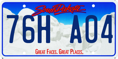 SD license plate 76HA04