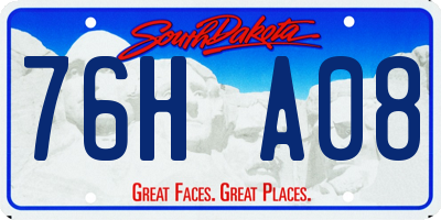 SD license plate 76HA08