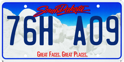 SD license plate 76HA09