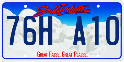 SD license plate 76HA10
