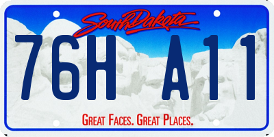 SD license plate 76HA11