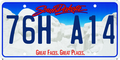 SD license plate 76HA14
