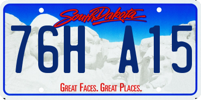 SD license plate 76HA15