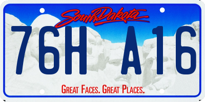 SD license plate 76HA16