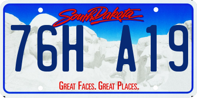 SD license plate 76HA19