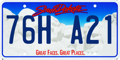 SD license plate 76HA21