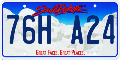 SD license plate 76HA24