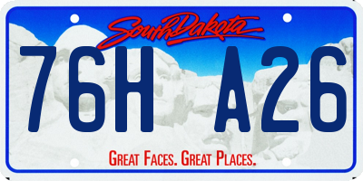 SD license plate 76HA26