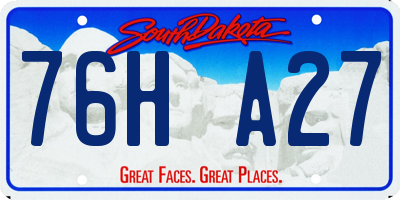 SD license plate 76HA27