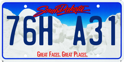 SD license plate 76HA31