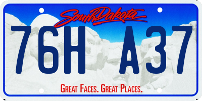 SD license plate 76HA37
