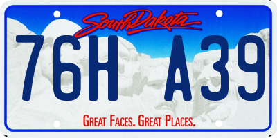 SD license plate 76HA39