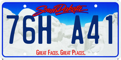 SD license plate 76HA41