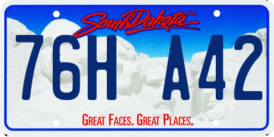 SD license plate 76HA42