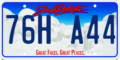 SD license plate 76HA44