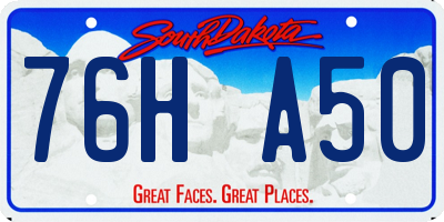 SD license plate 76HA50