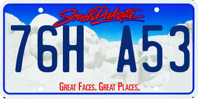 SD license plate 76HA53