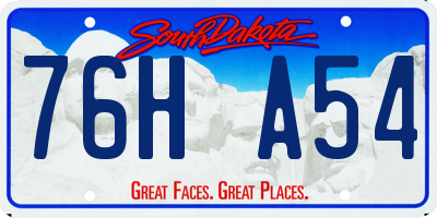 SD license plate 76HA54