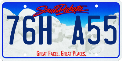 SD license plate 76HA55