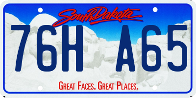 SD license plate 76HA65