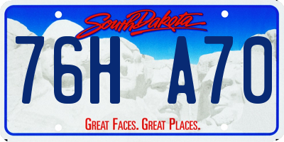 SD license plate 76HA70