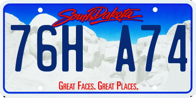 SD license plate 76HA74